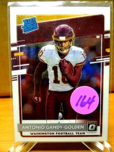lot 164 image: RATED ROOKIE - 2020 Donruss Optic Football Antonio Gandy-Golden Rated Rookie #184 Washington