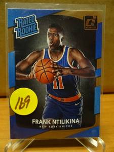 lot 169 image: RATED ROOKIE - Frank Ntilikina RC 2017-18 Donruss Basketball Rated Rookie Card #193 NY Knicks