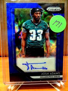 lot 171 image: LIMITED EDITION ROOKIE AUTO 2099 - 2018 Panini Prizm Blue Scope 99 Josh Adams #RA-JO Rookie Auto RC $$$