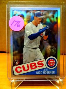 lot 176 image: ROOKIE REFRACTOR - 2020 Topps Ben Baller Chrome Nico Hoerner RC 1985 Refractor #85TC-12 Cubs