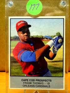 lot 177 image: RARE PROSPECT CARD - 1988 Ballpark Cape Cod #14 Frank Thomas XRC $$$