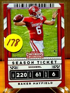 lot 178 image: 2020 Panini Contenders Draft Picks #8 Baker Mayfield Oklahoma Sooners
