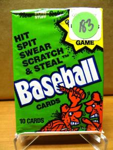 lot 183 image: 1991 Fun Stuff, Hit Spit Swear Scratch & Steal Baseball Card - Sealed Pack