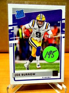 lot 195 image: ROOKIE - 2020 Panini Donruss Joe Burrow Rated Rookie Chronicles, #1 $$$