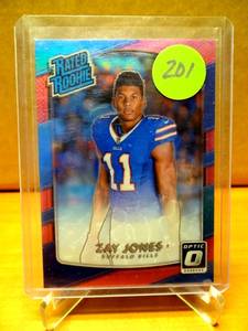 lot 201 image: RATED ROOKIE - 2017 Donruss Optic Zay Jones Rated Rookie Pink PRIZM #159