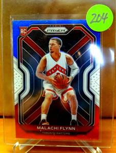 lot 204 image: ROOKIE - 2020-21 Panini Prizm Prizms Red White and Blue #287 Malachi Flynn RC