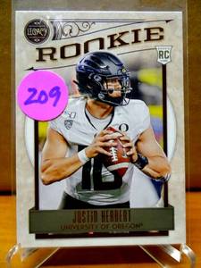 lot 209 image: HOT ROOKIE - Justin Herbert 2020 Panini Legacy RC Rookie Card #150 Los Angeles Chargers $$$