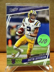 lot 210 image: HOT ROOKIE - 2020 Panini Prestige Justin Jefferson RC NFL Minnesota Vikings  Rookie Card #267