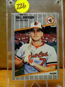lot 226 image: 1989 Fleer Bill Billy Ripken Black OutBlack Box Error Baltimore Orioles $$