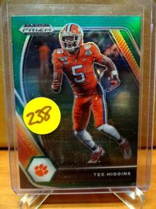 lot 238 image: ROOKIE - TEE HIGGINS 2021 Prizm Draft Picks Green Prizm SP #60 $