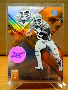 lot 245 image: 2017 Panini Elite Draft Picks Status Orange Die-Cut Lawrence Taylor #64 HOF $