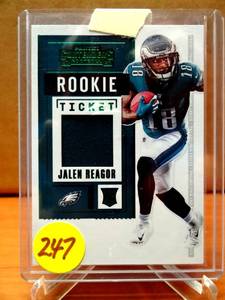 lot 247 image: ROOKIE PATCH - 2020 Contenders Jalen Reagor Rookie Ticket Memorabilia RC Eagles #RTS-JRE $$$