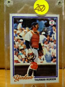 lot 250 image: VINTAGE 1978 TOPPS THURMAN MUNSON NEW YORK YANKEES #60