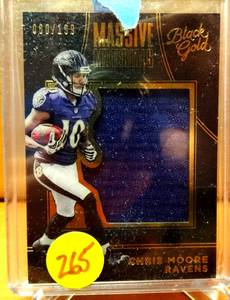 lot 265 image: LIMITED EDITION PATCH 060199 - 2016 Black Gold #MMA13 CHRIS MOORE RC199 Massive Materials Baltimore Ravens $$