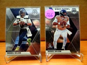 lot 266 image: RUSSELL WILSOON LOT - 2020 Panini Mosaic Football Russell Wilson #181 & NFL DEBUT Seattle Seahawks