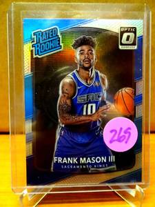 lot 269 image: RATED ROOKIE - 2017-18 Donruss Optic #167 Frank Mason III Kings Rated Rookie RC Prizm Card
