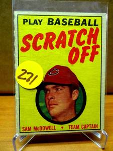 lot 271 image: VINTAGE Topps 1970 Sam McDowell Cleveland Indians Scratch-off card un-scratched