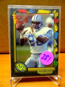 lot 281 image: 1991 Wild Card Football Premier NFL Edition Barry Sanders #89 Lions