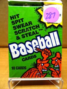 lot 287 image: 1991 Fun Stuff, Hit Spit Swear Scratch & Steal Baseball Cards SEALED PACK