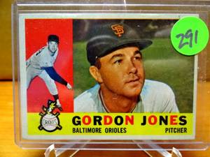 lot 291 image: VINTAGE 1960 Topps Gordon Jones Baltimore Orioles Baseball Sports Card #98 $$