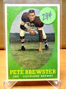 lot 294 image: VINTAGE 1958 Topps Football #11 Darrel Brewster, Cleveland Browns