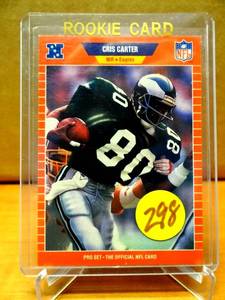 lot 298 image: ROOKIE - 1989 Pro Set Chris Carter ROOKIE RC #314 Philadelphia Eagles $