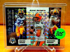 lot 325 image: 2020 MOSAIC SILVER PRIZM PACKERS FLEA FLICKER #FF8 RODGERS JONES ADAMS $