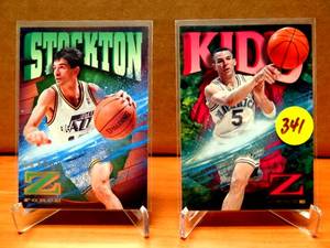 lot 341 image: JASON KIDD 1996-97 Skybox Z-Force #19 Dallas Mavericks & JOHN STOCKTON #91 Utah Jazz LOT