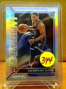 lot 344 image: SILVER ROOKIE - 2020-21 Panini Prizm Emergent Silver Prizm Desmond Bane #30 Rookie RC $$