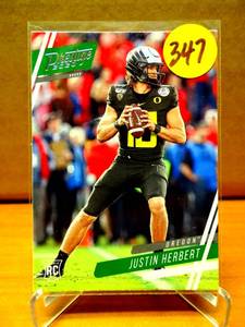 lot 347 image: HOT ROOKIE - Justin Herbert 2020 Chronicles Draft Picks Prestige Rookie RC #4 ROY CHARGERS $$