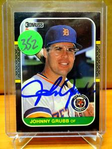 lot 352 image: AUTOGRAPHED - 1987 Donruss #476 Johnny Grubb Tigers Autograph AUTO $$