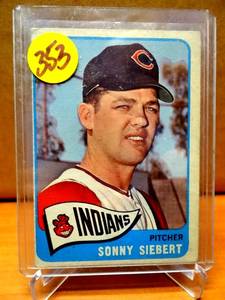 lot 353 image: VINTAGE 1965 Topps #96 Sonny Siebert Indians $$