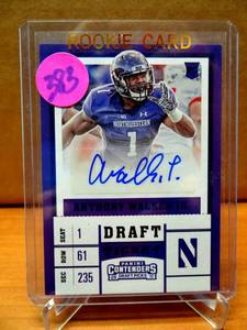 lot 383 image: ROOKIE AUTO - 2017 Panini Contenders Draft Picks College Ticket Blue Anthony Walker Jr. Auto $$
