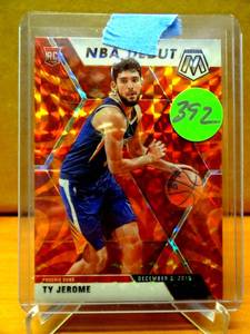 lot 392 image: ROOKIE CARD - 2019-20 Mosaic Ty Jerome - Phoenix Suns Reactive ORANGE Prizm RC NBA DEBUT 273
