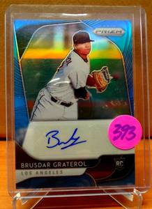 lot 393 image: RARE LIMITED EDITION ROOKIE AUTO 1450 - Brusdar Graterol 2020 Panini Prizm Rookie Auto CAROLINA BLUE #RA-BG SP $$$