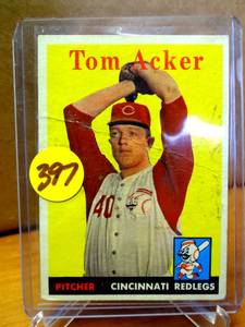 lot 397 image: VINTAGE 1958 Topps Baseball Card # 149 Tom Acker $$
