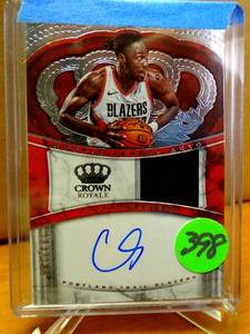 lot 398 image: LIMITED EDITION ROOKIE PATCH AUTO (RPA) 164199 - 2017-18 Crown Royale Rookie Jersey Auto #RJA-CSW Caleb Swanigan 199