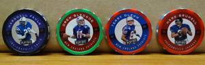 lot 401 image: 1997 NFL Playoff Chip Shot Poker Chips - FAULKBLEDSOEGLENN&BRUNELL
