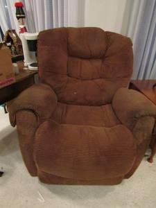 lot 21 image: Bauhaus Couch and love seat. Damage to back and side of love seat from cat. Cream with gray striping