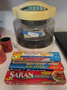 lot 36 image: NuWave Infrared oven and 3 opened wax paper rolls
