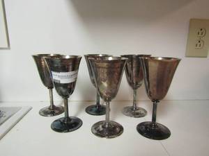 lot 38 image: Meridian PCO 2004 Silver plated Wine Goblets x 6