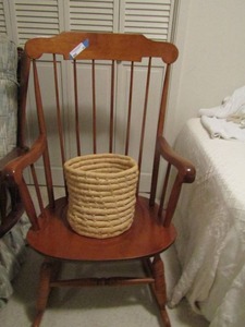 lot 90 image: Solid blonde wood rocker mint condition
