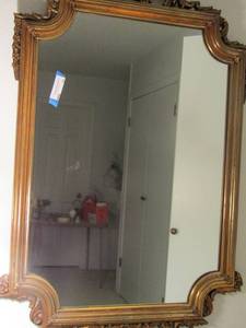 lot 92 image: Mirror with gold frame 45x29