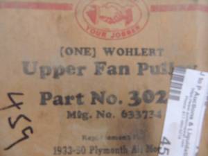 lot 459 image: wohlert upper fan pully qty3 1933 plymoth 1935 dodge 1936 desoto 1936chrystler