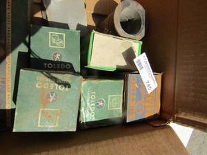 lot 745 image: 3 bunting brass rod bearings-   9 toledo bearings