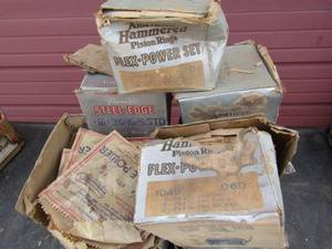 lot 752 image: qty 9 amer hammered flex powered piston ring sets 316-- 332