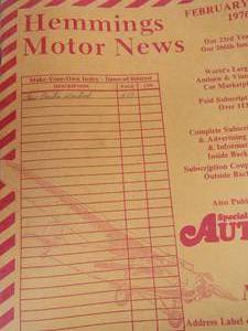 lot 835 image: hemmings motor news books qty 18--19751982