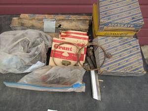 lot 844 image: accurate  oldsmobile piston rings, chevy valve rockets arm kit