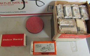 lot 38 image: Box of Delco-remy contact set F- 102POV,  Ford parts #F202--1972168