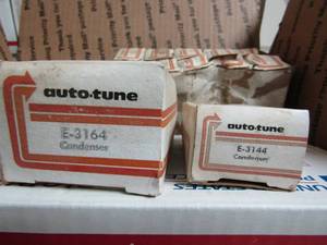 lot 42 image: Box of autotune condensers 2 different part #s  E-3164 & E-3144